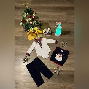 MATT’S SCOOTER HOLIDAY BABY BOY OUTFIT SIZE 3-6‎ MONTHS 3 PIECE VEST/LONG SLEEVE